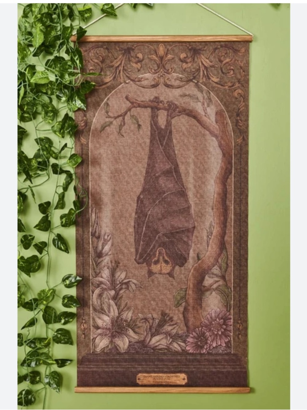 Hanging Bat Wall Art Banner Earthbound Trading Co. 16 x 32